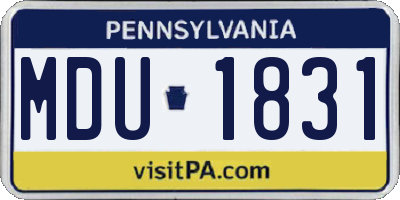 PA license plate MDU1831