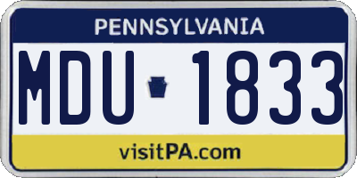 PA license plate MDU1833