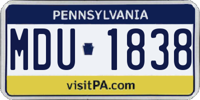 PA license plate MDU1838