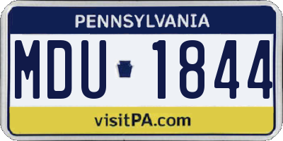 PA license plate MDU1844