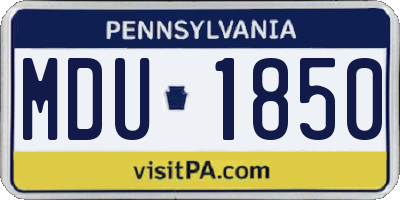 PA license plate MDU1850