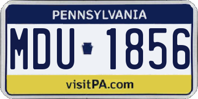 PA license plate MDU1856