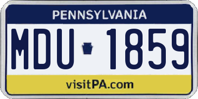 PA license plate MDU1859