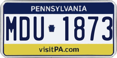 PA license plate MDU1873