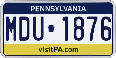 PA license plate MDU1876
