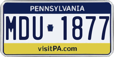 PA license plate MDU1877