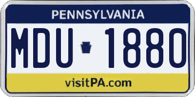 PA license plate MDU1880