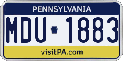 PA license plate MDU1883