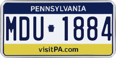 PA license plate MDU1884