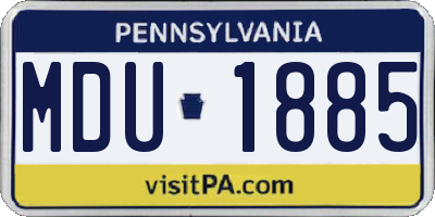 PA license plate MDU1885