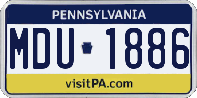 PA license plate MDU1886