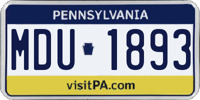 PA license plate MDU1893