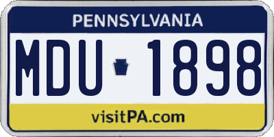 PA license plate MDU1898