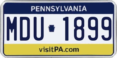 PA license plate MDU1899
