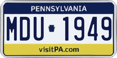 PA license plate MDU1949
