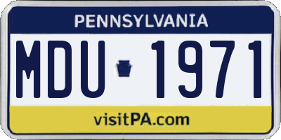 PA license plate MDU1971