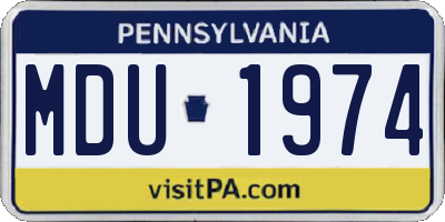 PA license plate MDU1974