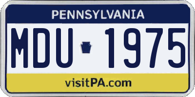 PA license plate MDU1975