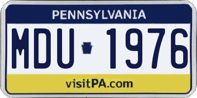 PA license plate MDU1976
