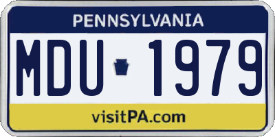 PA license plate MDU1979