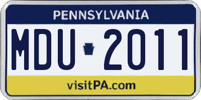 PA license plate MDU2011