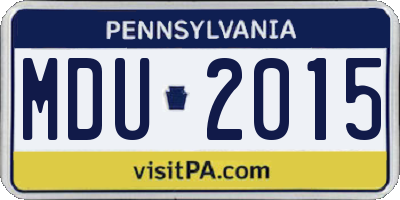 PA license plate MDU2015