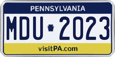PA license plate MDU2023