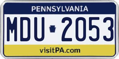 PA license plate MDU2053