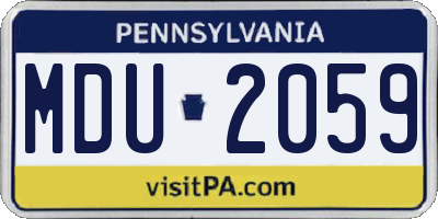 PA license plate MDU2059
