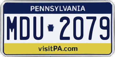 PA license plate MDU2079