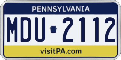 PA license plate MDU2112
