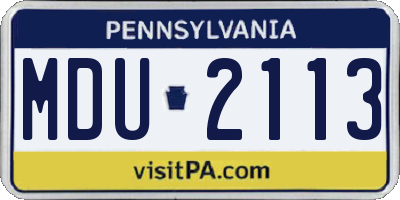 PA license plate MDU2113