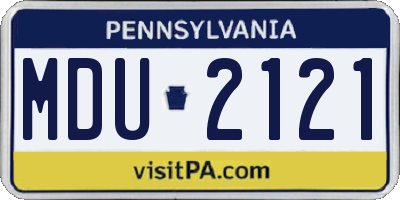 PA license plate MDU2121