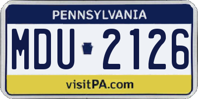 PA license plate MDU2126