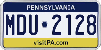 PA license plate MDU2128