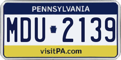 PA license plate MDU2139