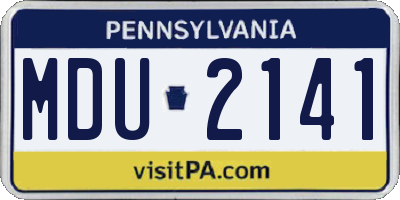 PA license plate MDU2141