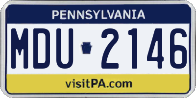 PA license plate MDU2146