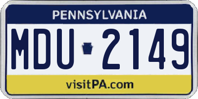 PA license plate MDU2149