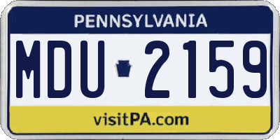 PA license plate MDU2159