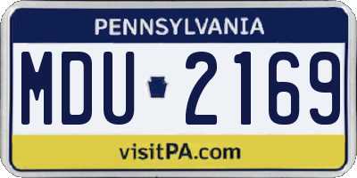 PA license plate MDU2169