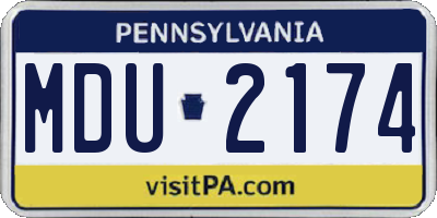 PA license plate MDU2174
