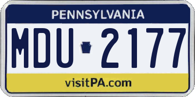 PA license plate MDU2177