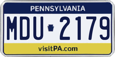 PA license plate MDU2179