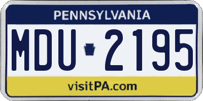 PA license plate MDU2195