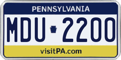 PA license plate MDU2200