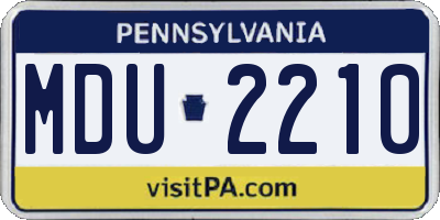 PA license plate MDU2210