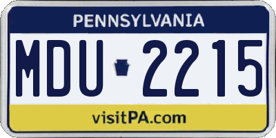 PA license plate MDU2215