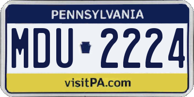 PA license plate MDU2224