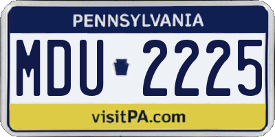 PA license plate MDU2225